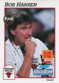 1991-92 Hoops Chicago Bulls Team Night Sheet SGA #NNO Bobby Hansen Front