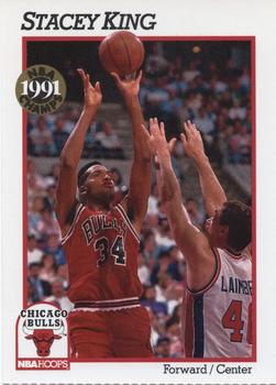 1991-92 Hoops Chicago Bulls Team Night Sheet SGA #NNO Stacey King Front