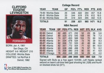 1991-92 Hoops Chicago Bulls Team Night Sheet SGA #NNO Cliff Levingston Back