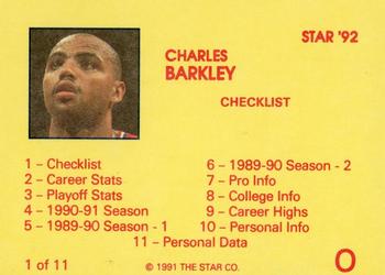 1992 Star Charles Barkley #1 Charles Barkley Back