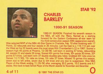 1992 Star Charles Barkley #4 Charles Barkley Back