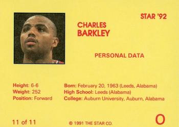 1992 Star Charles Barkley #11 Charles Barkley Back