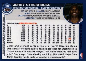 2002-03 Topps Chrome #19 Jerry Stackhouse Back