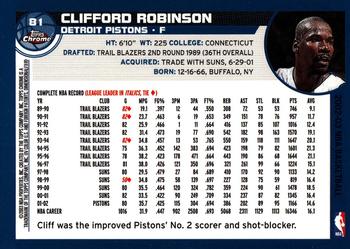 2002-03 Topps Chrome #81 Clifford Robinson Back