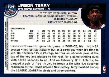 2002-03 Topps Chrome #104 Jason Terry Back