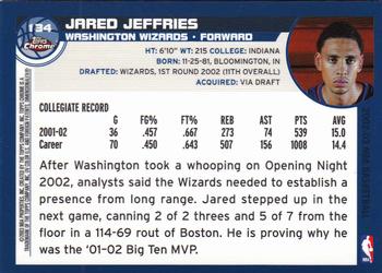 2002-03 Topps Chrome #134 Jared Jeffries Back