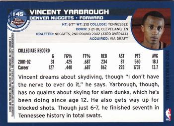 2002-03 Topps Chrome #145 Vincent Yarbrough Back