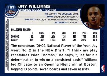 2002-03 Topps Chrome #157 Jay Williams Back