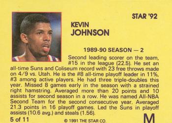 1992 Star Kevin Johnson #5 Kevin Johnson Back