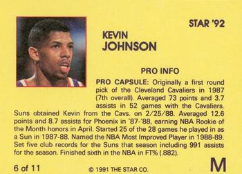 1992 Star Kevin Johnson #6 Kevin Johnson Back