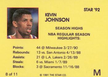 1992 Star Kevin Johnson #8 Kevin Johnson Back