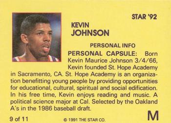 1992 Star Kevin Johnson #9 Kevin Johnson Back