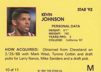 1992 Star Kevin Johnson #10 Kevin Johnson Back