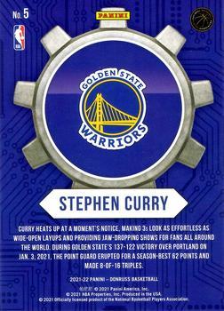 2021-22 Donruss - Craftsmen Press Proof Purple #5 Stephen Curry Back