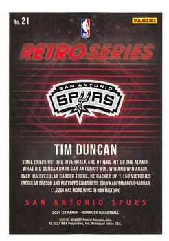 2021-22 Donruss - Retro Series #21 Tim Duncan Back