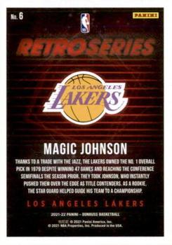 2021-22 Donruss - Retro Series Press Proof Purple #6 Magic Johnson Back