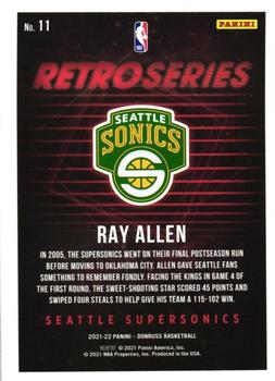 2021-22 Donruss - Retro Series Press Proof Purple #11 Ray Allen Back