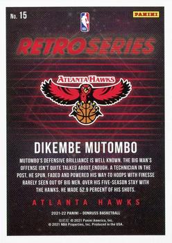 2021-22 Donruss - Retro Series Press Proof Purple #15 Dikembe Mutombo Back