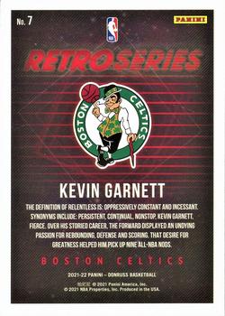 2021-22 Donruss - Retro Series Press Proof Black #7 Kevin Garnett Back