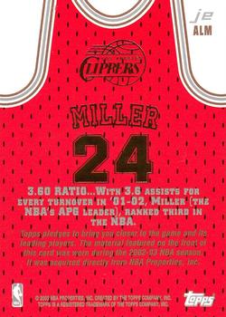 2002-03 Topps Jersey Edition #JEALM Andre Miller Back