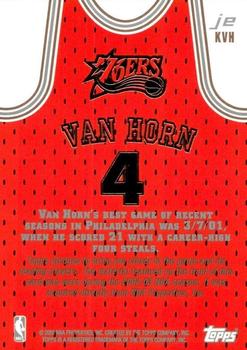 2002-03 Topps Jersey Edition #JEKVH Keith Van Horn Back