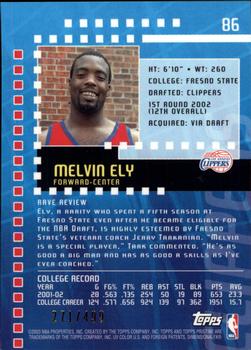 2002-03 Topps Pristine #86 Melvin Ely Back