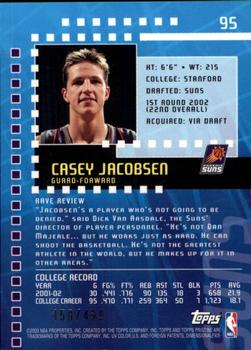 2002-03 Topps Pristine #95 Casey Jacobsen Back