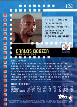 2002-03 Topps Pristine #122 Carlos Boozer Back