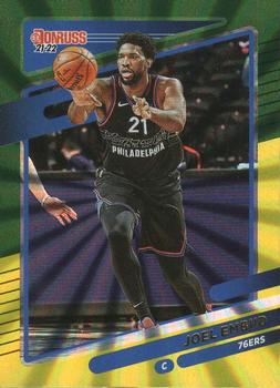 2021-22 Donruss - Holo Green and Yellow Laser #1 Joel Embiid Front