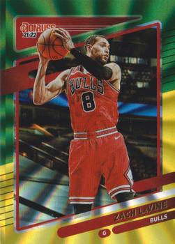 2021-22 Donruss - Holo Green and Yellow Laser #11 Zach LaVine Front