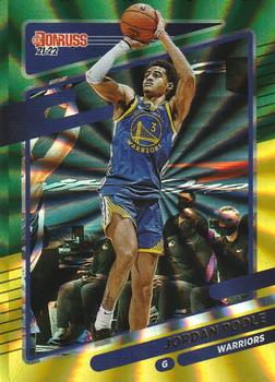 2021-22 Donruss - Holo Green and Yellow Laser #13 Jordan Poole Front