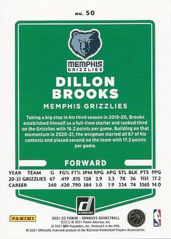 2021-22 Donruss - Holo Green and Yellow Laser #50 Dillon Brooks Back
