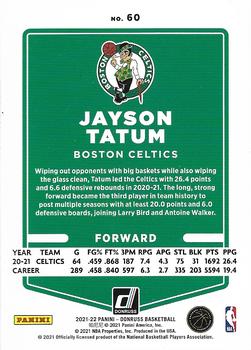 2021-22 Donruss - Holo Green and Yellow Laser #60 Jayson Tatum Back
