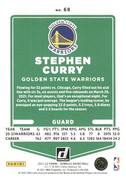 2021-22 Donruss - Holo Green and Yellow Laser #68 Stephen Curry Back