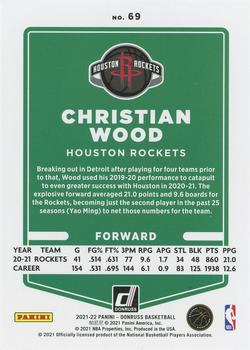2021-22 Donruss - Holo Green and Yellow Laser #69 Christian Wood Back