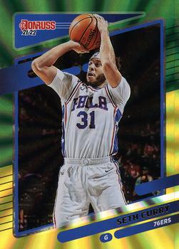 2021-22 Donruss - Holo Green and Yellow Laser #80 Seth Curry Front
