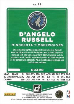 2021-22 Donruss - Holo Green and Yellow Laser #82 D'Angelo Russell Back