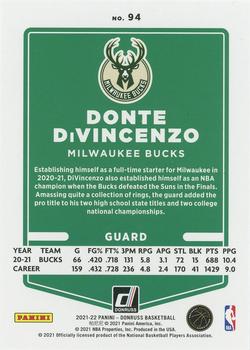 2021-22 Donruss - Holo Green and Yellow Laser #94 Donte DiVincenzo Back