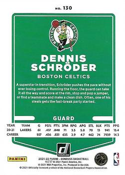2021-22 Donruss - Holo Green and Yellow Laser #130 Dennis Schroder Back