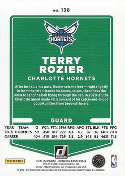 2021-22 Donruss - Holo Green and Yellow Laser #138 Terry Rozier Back