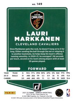 2021-22 Donruss - Holo Green and Yellow Laser #149 Lauri Markkanen Back