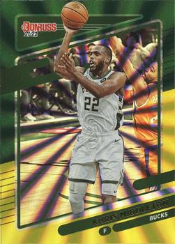 2021-22 Donruss - Holo Green and Yellow Laser #199 Khris Middleton Front