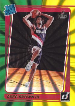 2021-22 Donruss - Holo Green and Yellow Laser #245 Greg Brown III Front