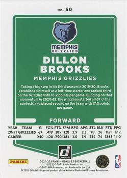 2021-22 Donruss - Holo Orange Laser #50 Dillon Brooks Back