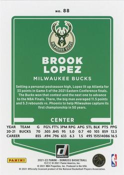2021-22 Donruss - Holo Orange Laser #88 Brook Lopez Back