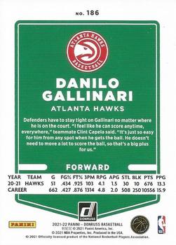 2021-22 Donruss - Holo Orange Laser #186 Danilo Gallinari Back