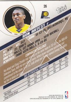 2002-03 Topps Xpectations #26 Ron Artest Back