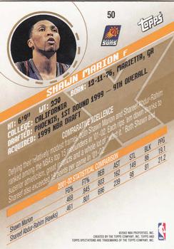 2002-03 Topps Xpectations #50 Shawn Marion Back