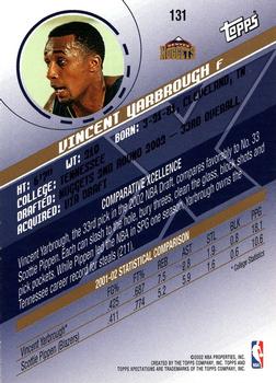 2002-03 Topps Xpectations #131 Vincent Yarbrough Back