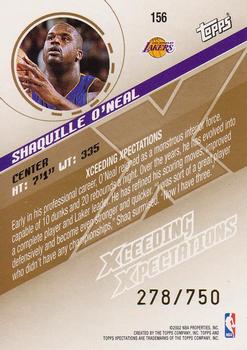 2002-03 Topps Xpectations #156 Shaquille O'Neal Back